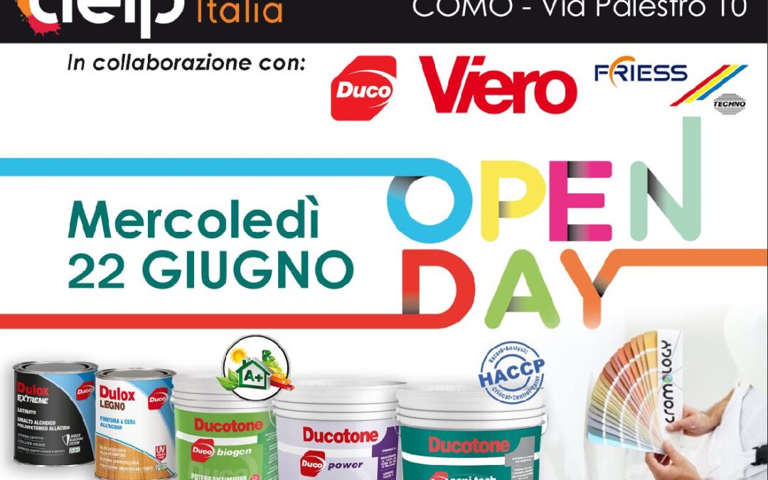 22 giugno Open Day Duco e Viero Nel Colorificio di COMO