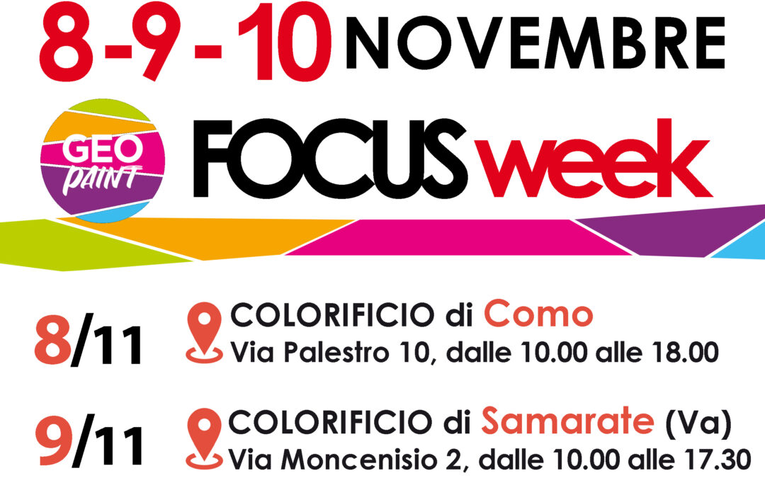 8-9-10 NOVEMBRE – GEOPAINT Focus Week